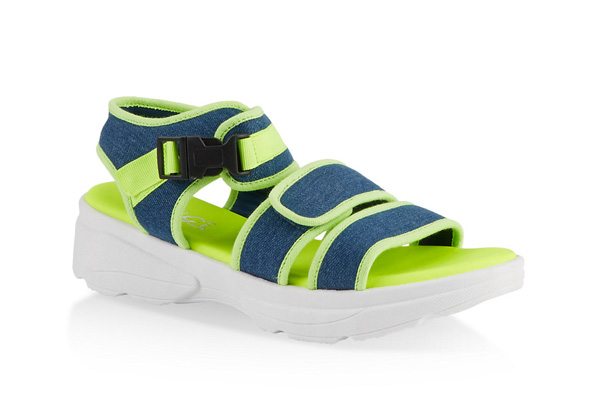 Contrast Trim Sporty Platform Sandals