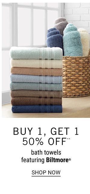 Up to 30% off bath towels featuring Biltmore. Shop Now.