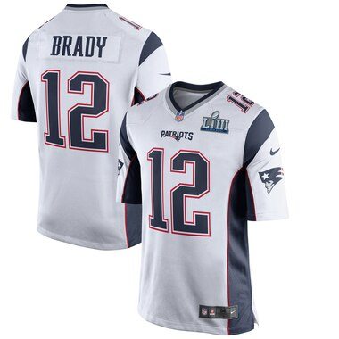 Nike Tom Brady New England Patriots White Super Bowl LIII Bound Game Jersey
