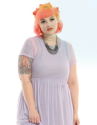 Lavender Mesh Babydoll Dress