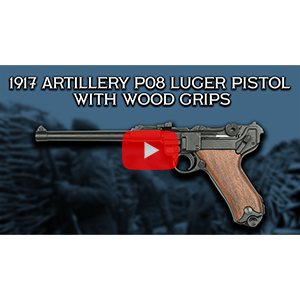 1917 Artillery P08 Luger Pistol with Wood Grips