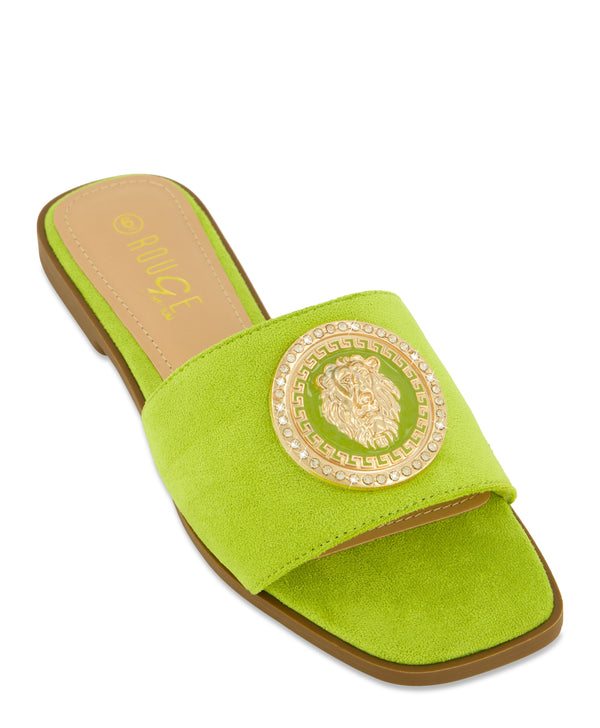 Lion Pendant Slide Sandals