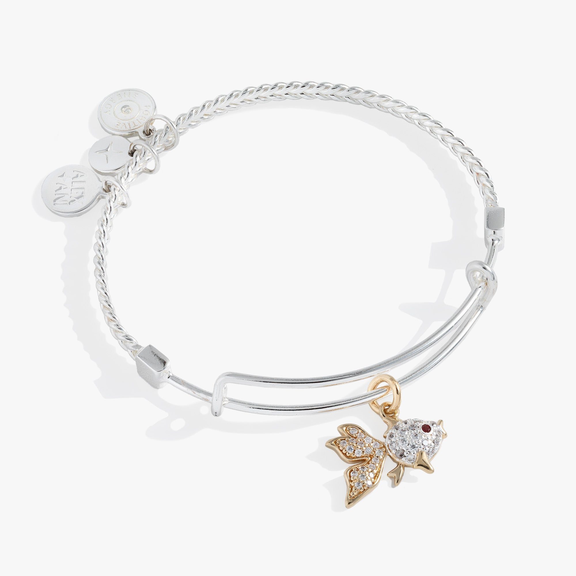 Image of Textured Goldfish Charm Bangle