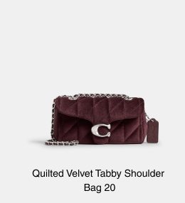 Quilted Velvet Tabby Shoulder Bag 20