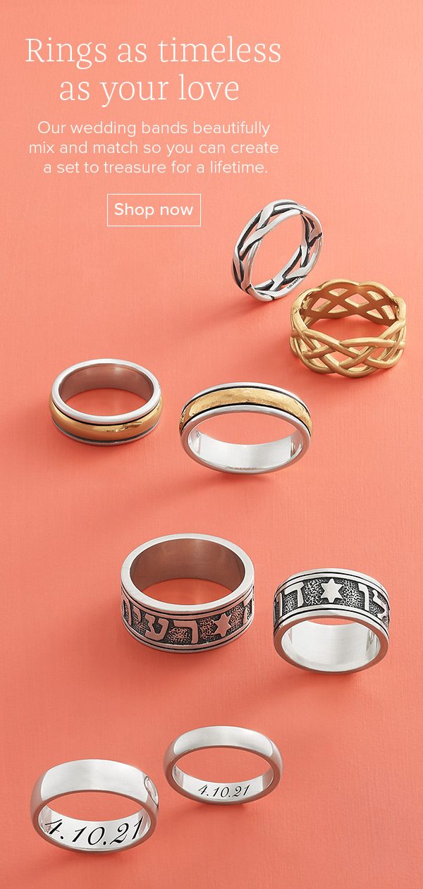 Rings as timeless as your love - Our wedding bands beautifully mix and match so you can create a set to treasure for a lifetime. Shop now