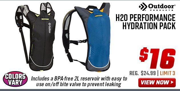 Outdoor Products H20 Performance Hydration Pack