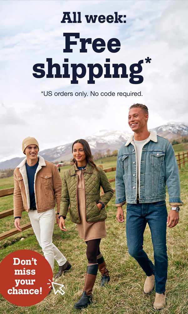 All week: Free shipping! US orders only. No code required. Don't miss your chance!