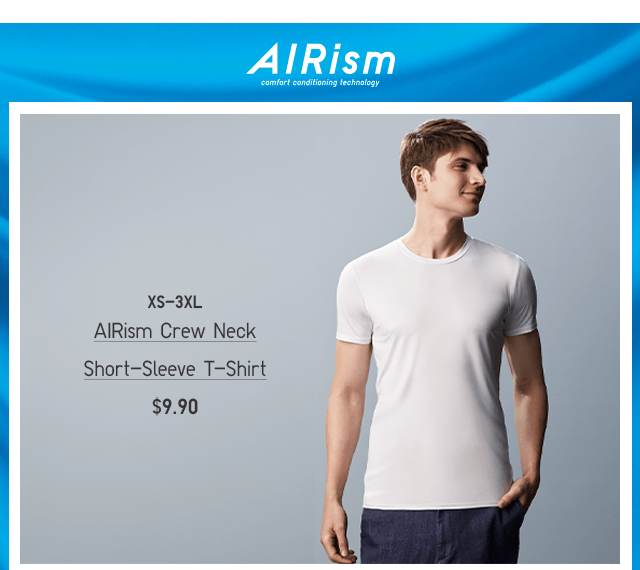 AIRISM CREW NECK SHORT-SLEEVE T-SHIRT $9.90