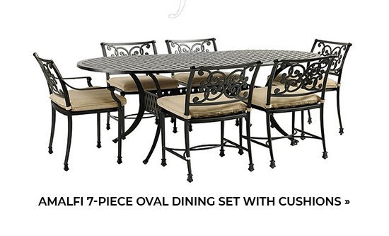 Amalfi 7-piece Oval Dining Set with Cushions