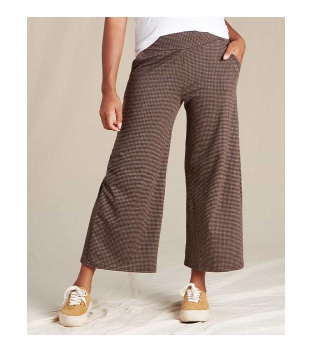 Chaka Wide Leg Pant in Chestnut Houndstooth Print II