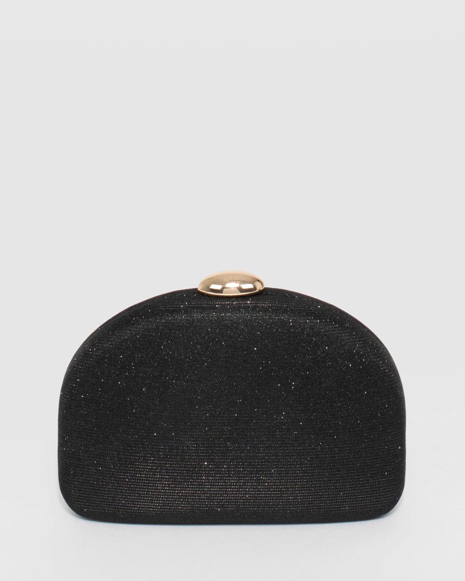 Image of Black Mia Glitter Clutch Bag