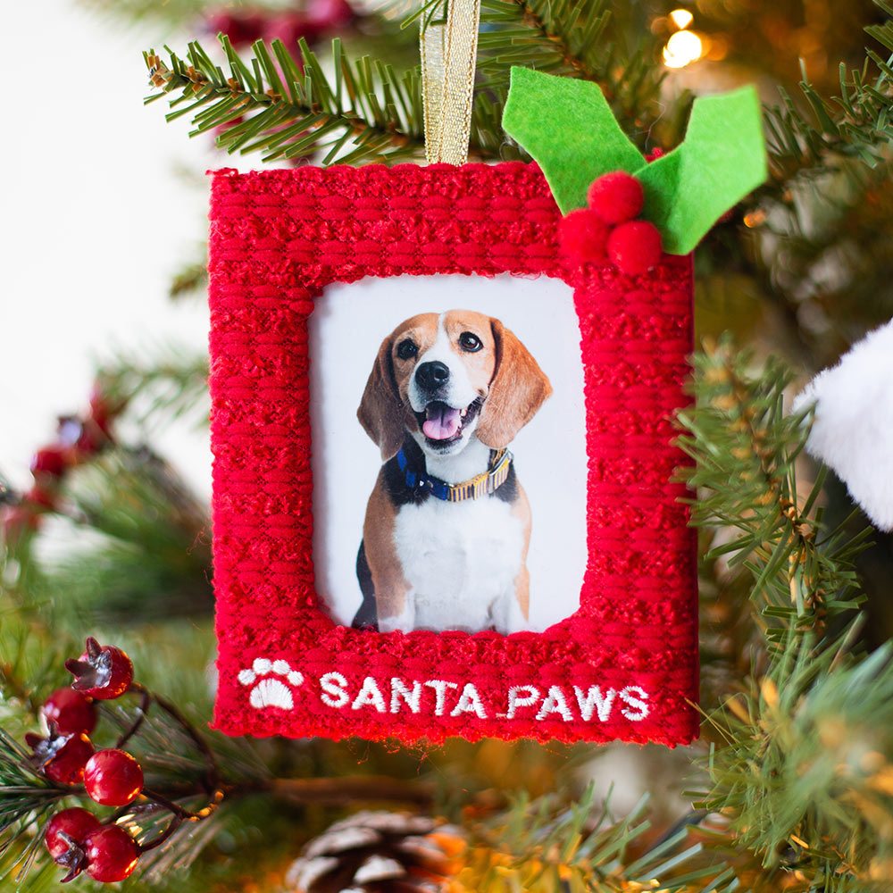 Image of Santa Paws Pup Frame Ornament