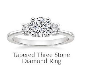 Tapered Three Stone Diamond Ring