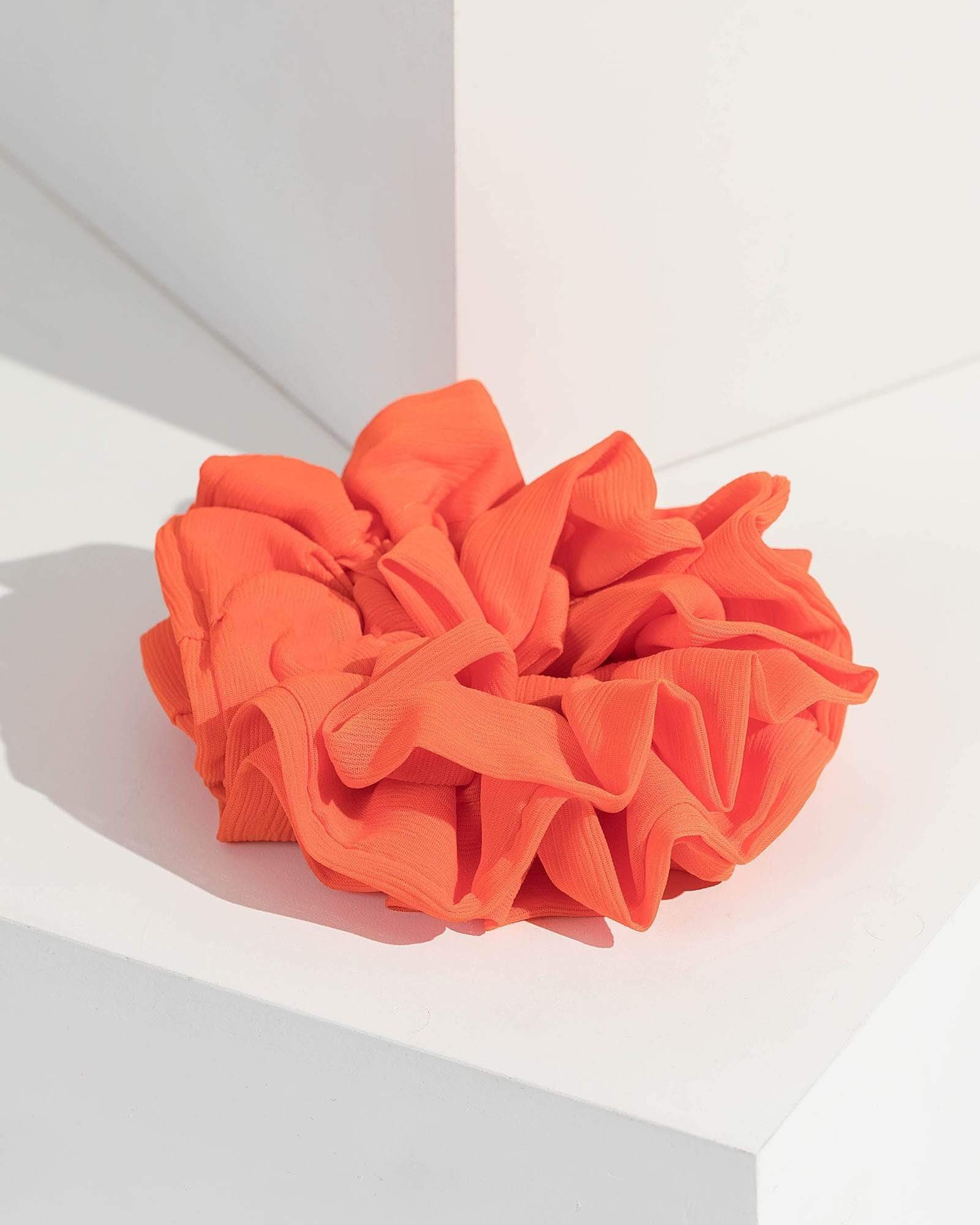 Image of Orange Multi Frill Layer Scrunchie