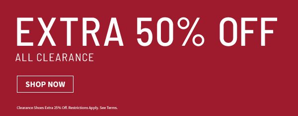 Extra 50% Off - All Clearance - Shop Now