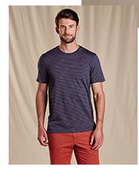 Tempo Short Sleeve Tee - Navy Stripe
