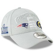 Men's New Era Heather Gray Los Angeles Rams vs. New England Patriots Super Bowl LIII Dueling 9FORTY Adjustable Hat