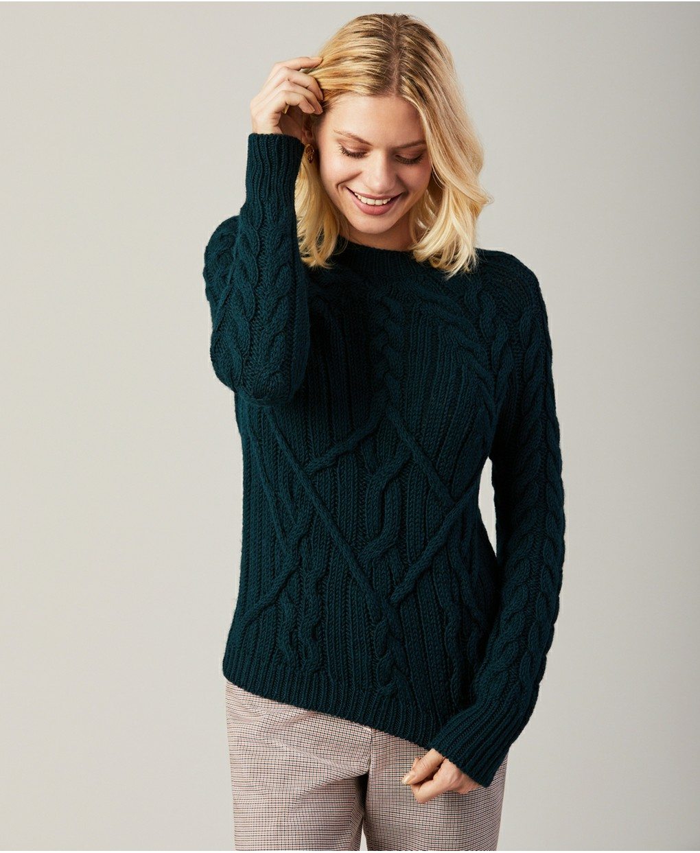 Cable-Knit Wool-Blend Sweater