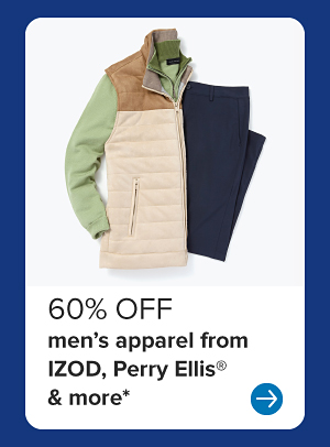 Image of men's clothing. Up to 60% off men's apparel from IZOD, Perry Ellis and more.