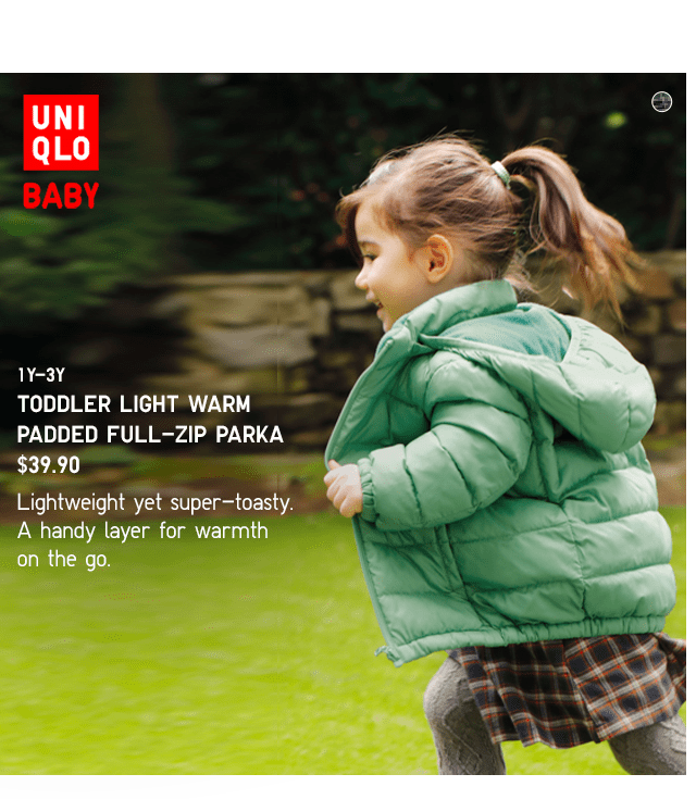 TODDLER LIGHT WARM PADDED PULL-ZIP PARKA