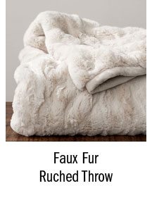Faux Fur Ruched Throw