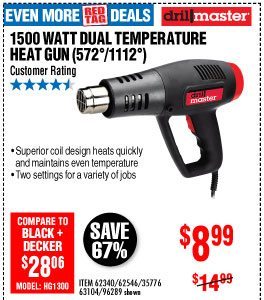 View 1500 Watt Dual Temperature Heat Gun 572°/1112°