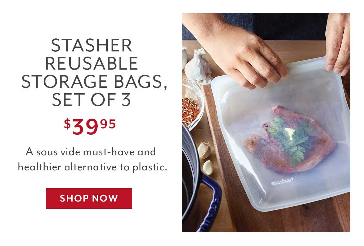Stasher Reusable Storage Bags, Set of 3