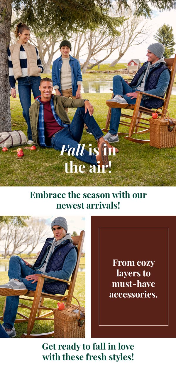 Fall is in the air! Embrace the season with our newest arrivals! From cozy layers to must-have accessories. Get ready to fall in love with these fresh styles!