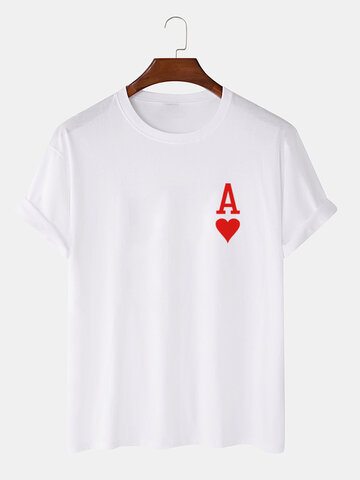 Ace Of Hearts Poker Print T-Shirts