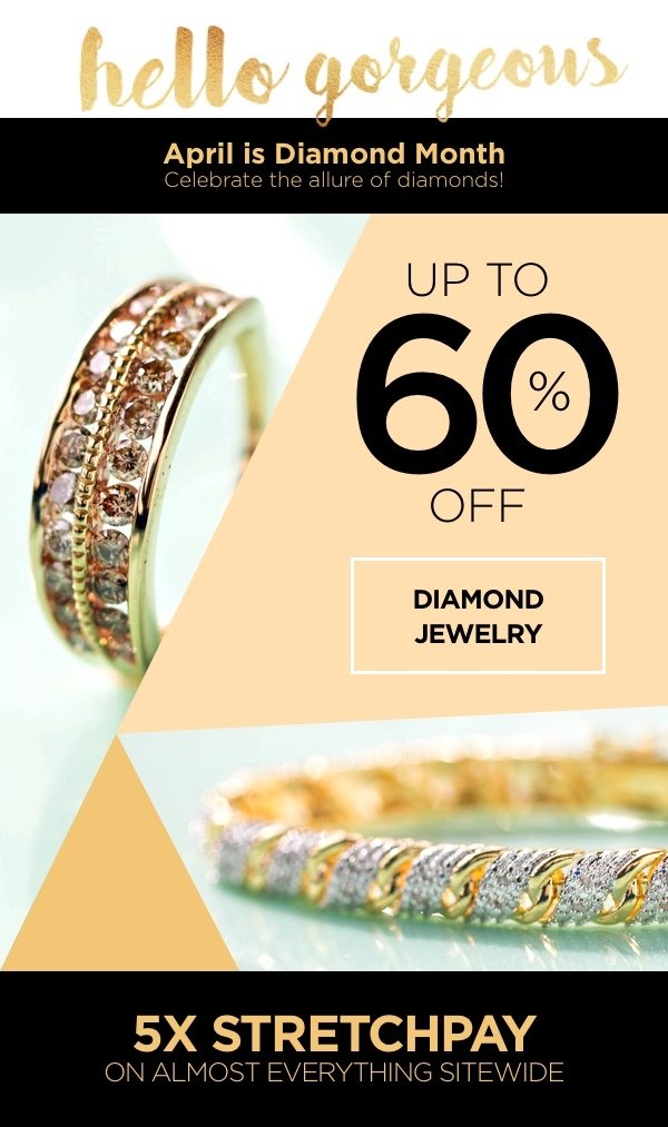 Up to 60% off on Diamond Jewelry