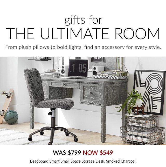 GIFTS FOR THE ULTIMATE ROOM - BEADBOARD SMALL SPACE STORAGE DESK