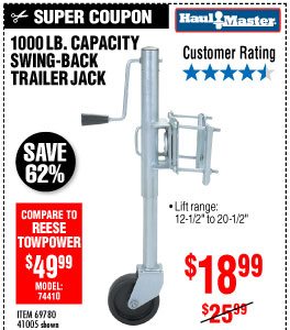 View 1000 lbs. Capacity Swing-Back Trailer Jack