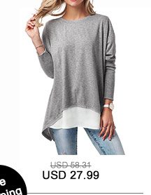 Long Sleeve Button Back Patchwork T Shirt