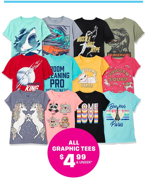 All Graphic Tees $4.99 & Under