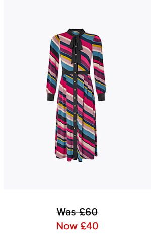 SONIQUE STRIPE PRINT MIDI DRESS
