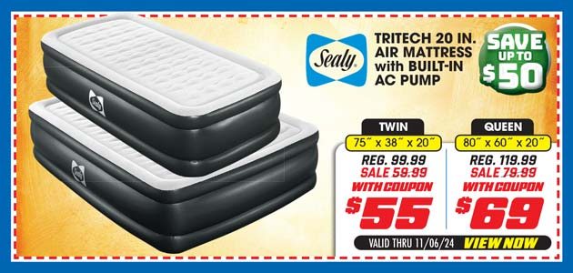 Sealy Tritech 20'' Air Mattress with Built-in AC Pump