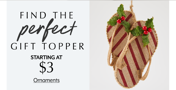 Find the perfect gift topper starting at $3 Ornaments