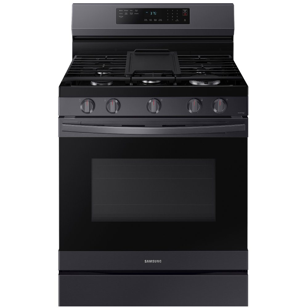 Samsung Gas Range with Air Fry and Smart Features - 30-Inch, 6 cu. ft. Black Stainless Steel