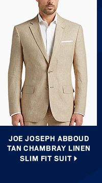 Joseph Abboud Tan Chambray Linen Slim Fit Suits >