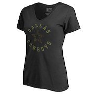 Women's NFL Pro Line by Fanatics Branded Black Dallas Cowboys Camo Collection Liberty V-Neck T-Shirt