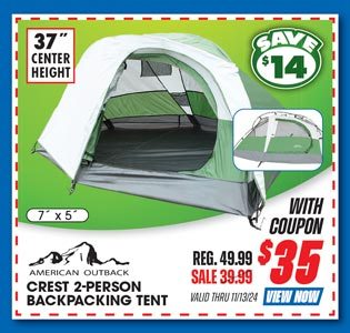 American Outback Crest 2-Person Backpacking Tent