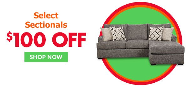 $100 OFF Select Sectionals