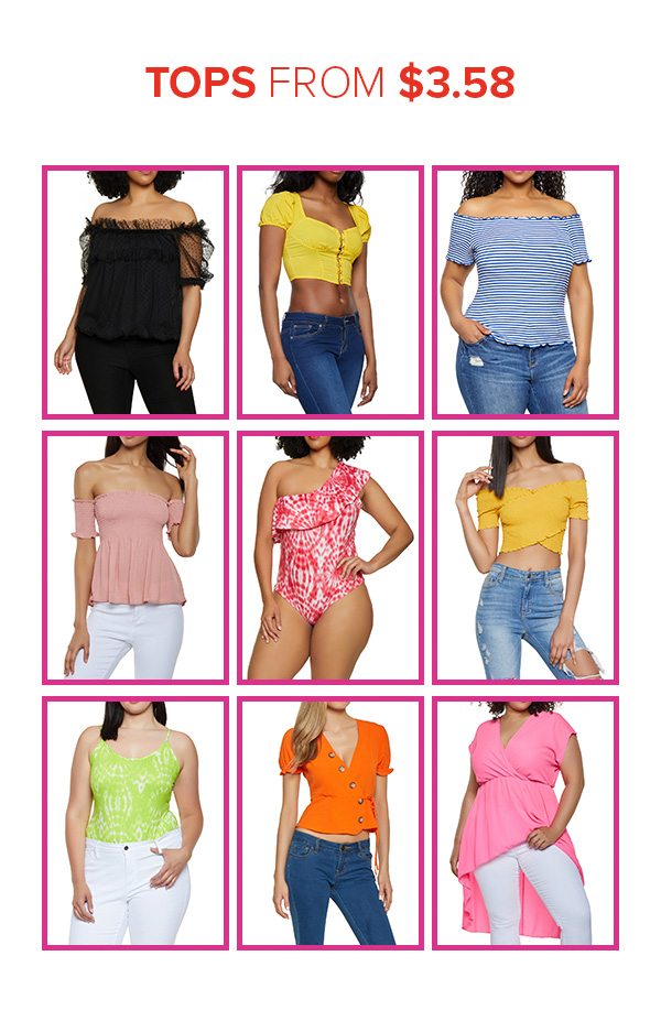 Shop Tops from $3.58