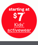 starting at $7* Kids' activewear