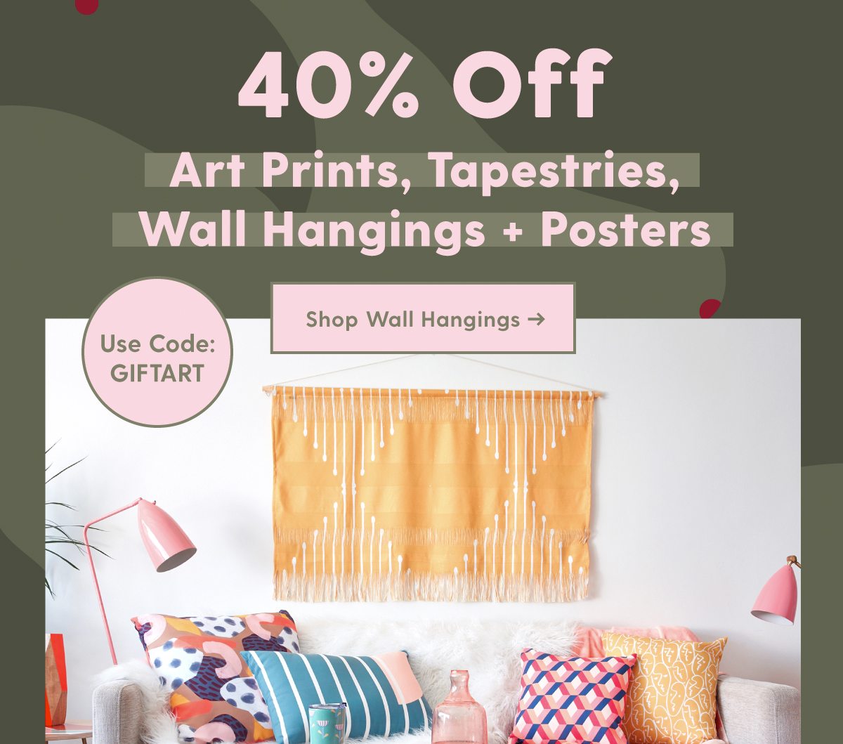 [Dot Whack] Use Code GIFTART 40% Off Art Prints, Tapestries, Wall Hangings + Posters Shop Wall Hangings 