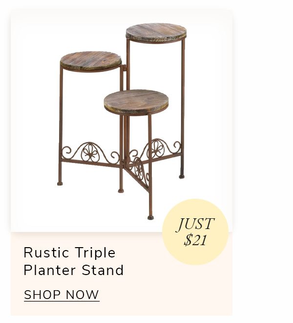 Rustic Triple Planter Stand | SHOP NOW