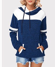 Kangaroo Pocket Navy Blue Pullover Hoodie