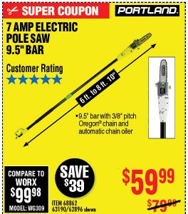  9.5 In. 7 Amp Electric Pole Saw