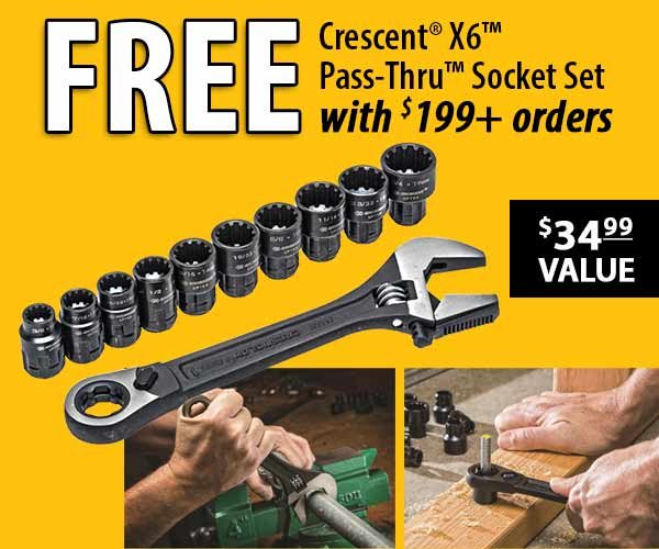 Crescent® X6™ Pass-Thru™ Socket Setwith $199+ orders, $34.99 value