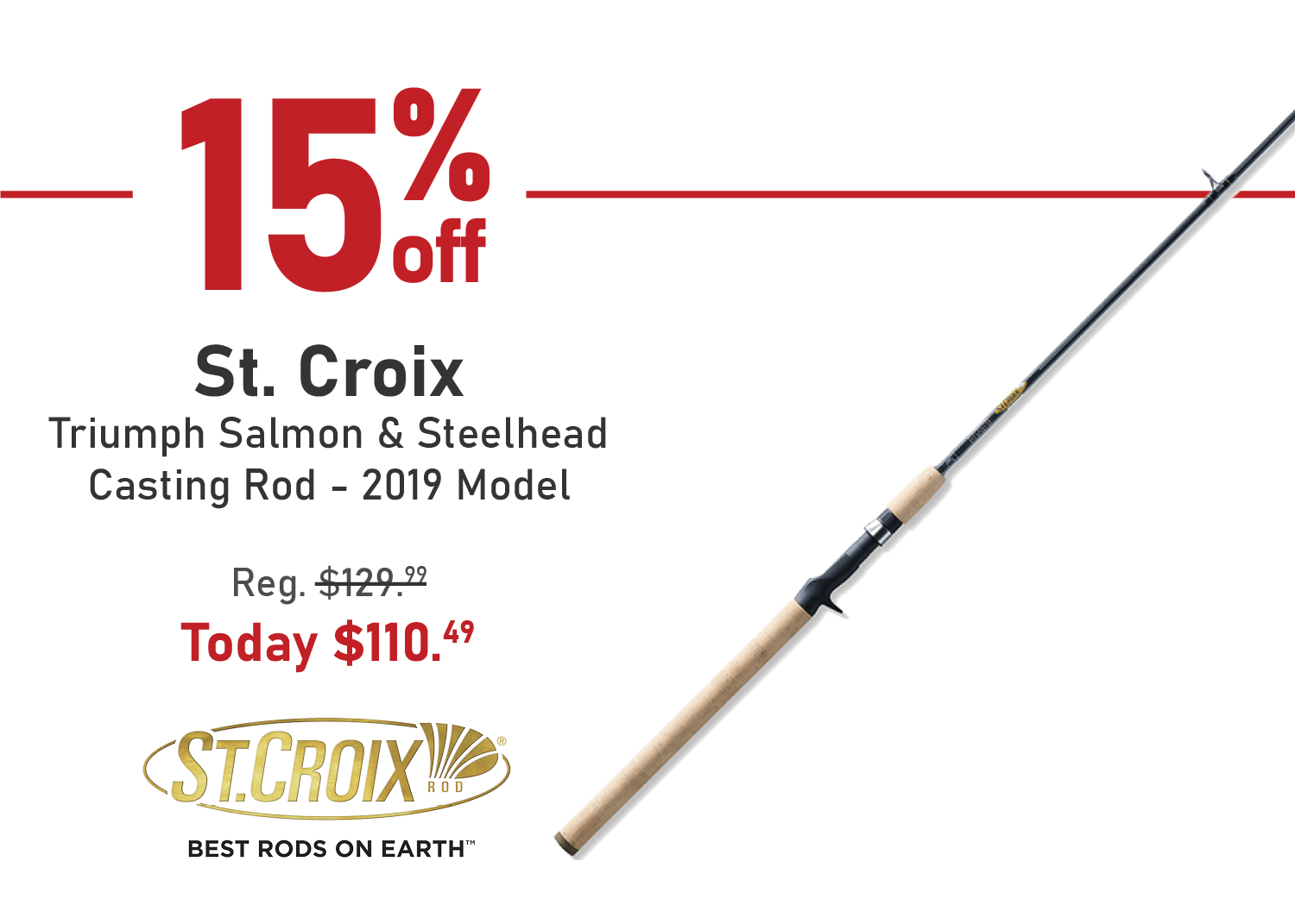 Save 15% on the St. Croix Triumph Salmon & Steelhead Casting Rod - 2019 Model